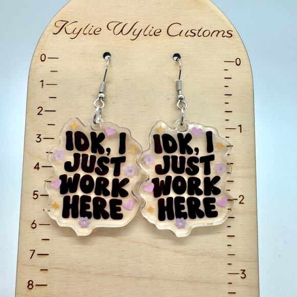 IDK, I Just Work Here Earrings - Funny Earrings - Work Accessories - I Dont Know - Picture 8 of 8